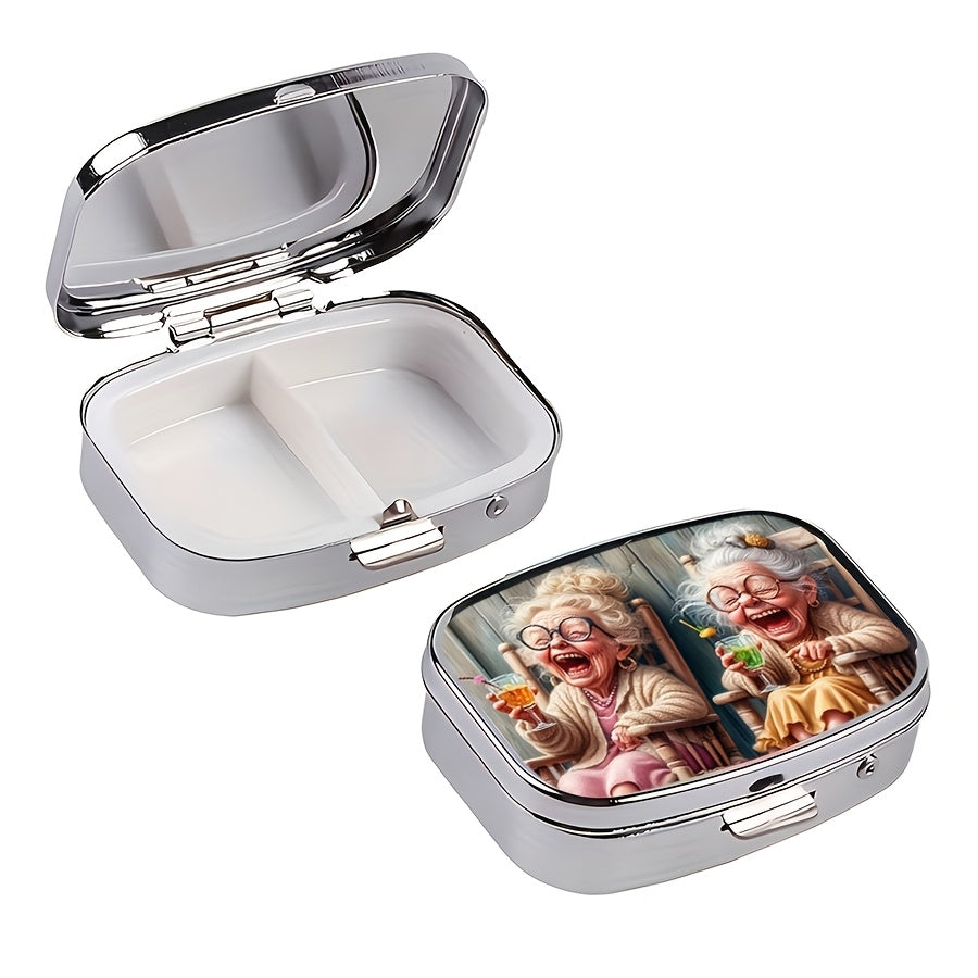 Kattalar ayol rectangular tabletkalar tashkilotchisi, 2 bo'linmaga, sayohat sovg'asi