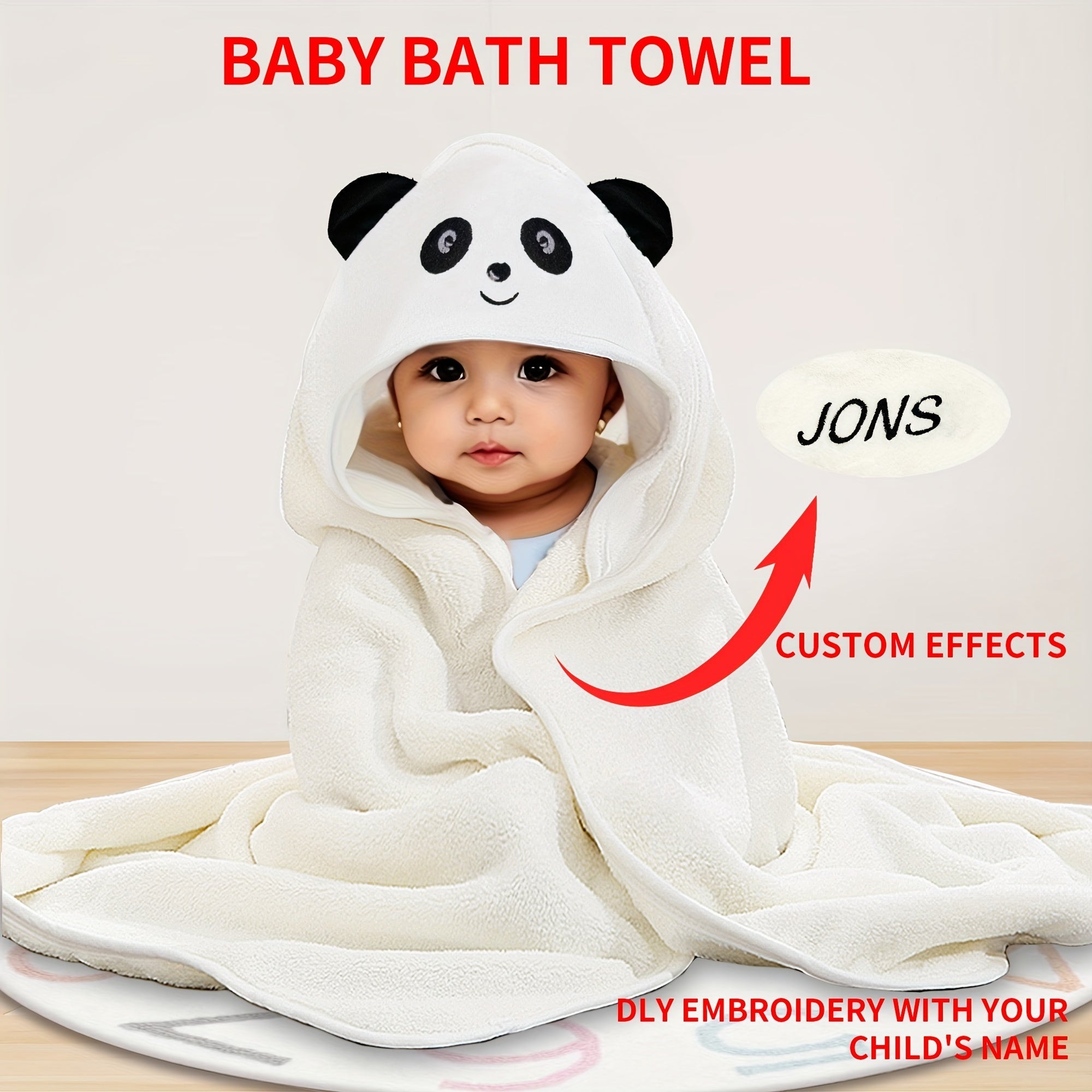 Customizable Cartoon Animal Bath Towel for Kids Soft Absorbent Gift