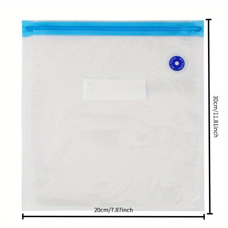 Qayta ishlatiladigan vakuumli oziq-ovqat saqlash sumkalar, mevalar, sabzavotlar, yongʻoqlar, muzlatgich, sovutgich uchun