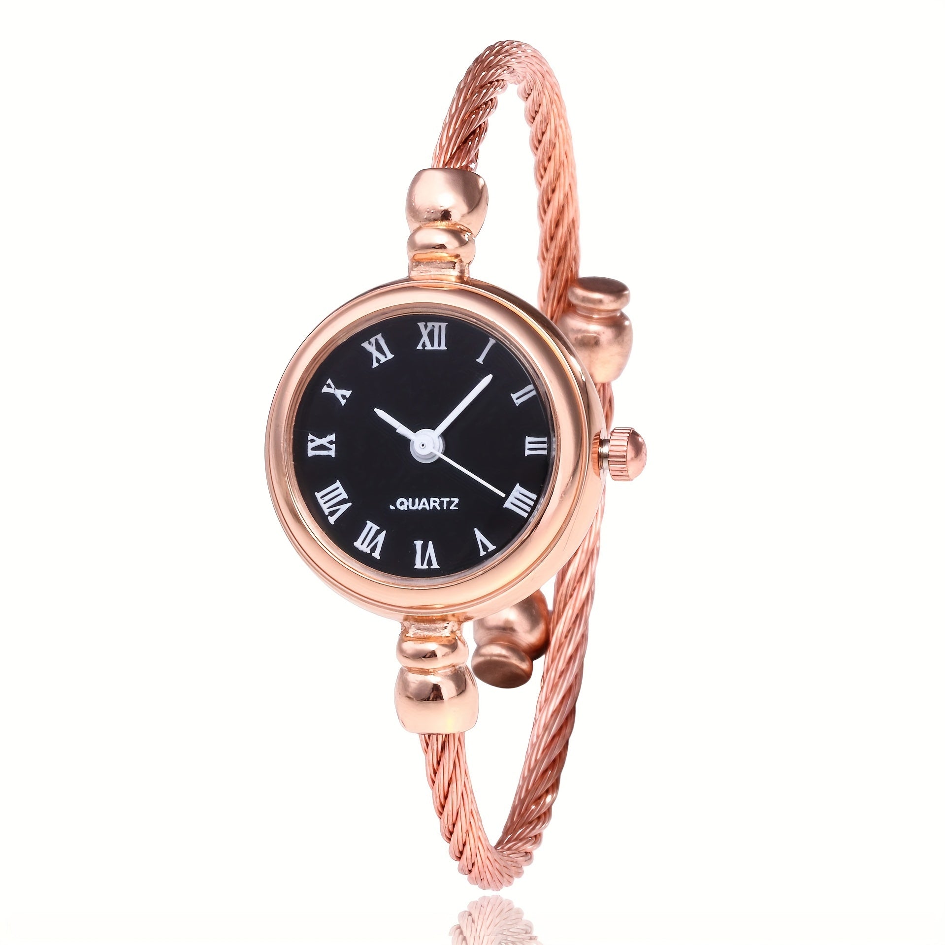Women's Quartz Watch with Roman Numerals Stainless Steel Wire Strap Circular Dial Not Water Resistant