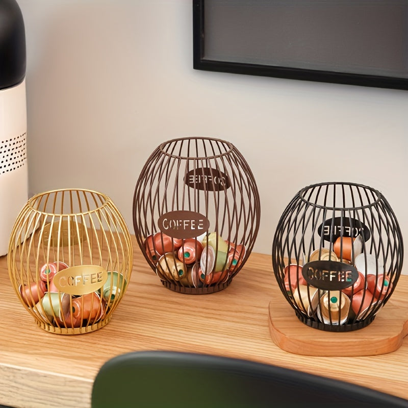 Organizador de cápsulas de café de hierro para cocina, negro, almacenamiento y exhibición