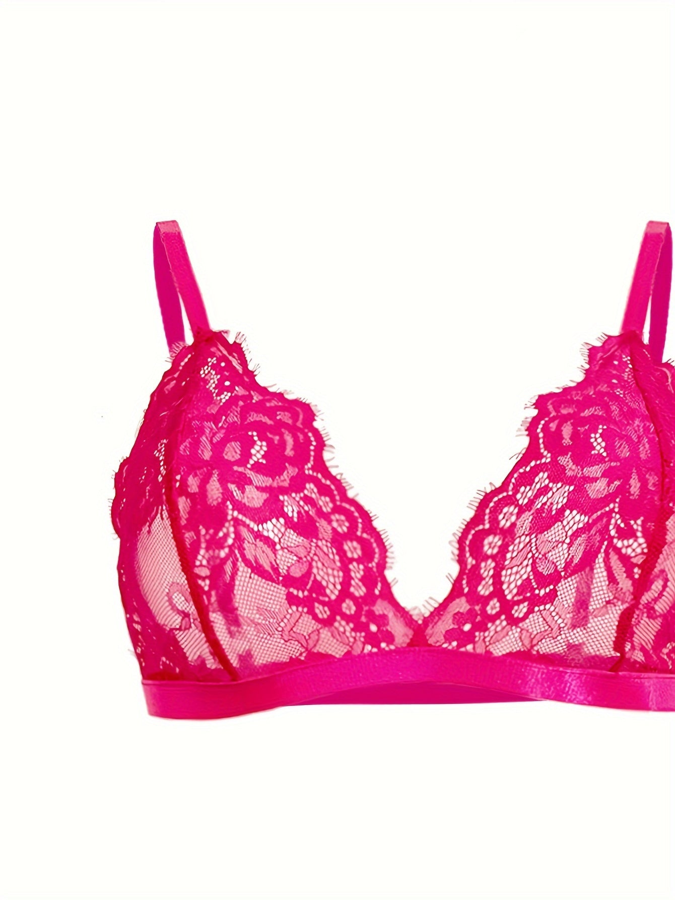 Ayollar uchun 5 ta qismlik jozibali gullar bilan bezatilgan dantelli ichki kiyim to'plami: brassier, thong, garter belti va oyoq halqalari. Nylon aralashmasi, qo'l bilan yuvish mumkin.