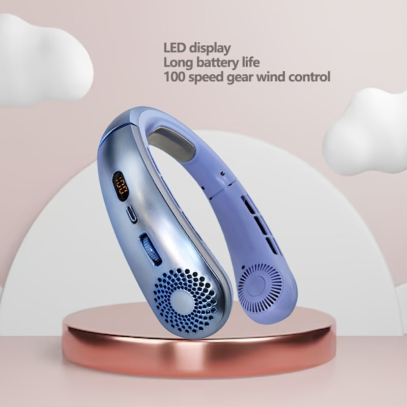 2025 Portable Neck Fan Bladeless USB Rechargeable Hands-Free Indoor Outdoor