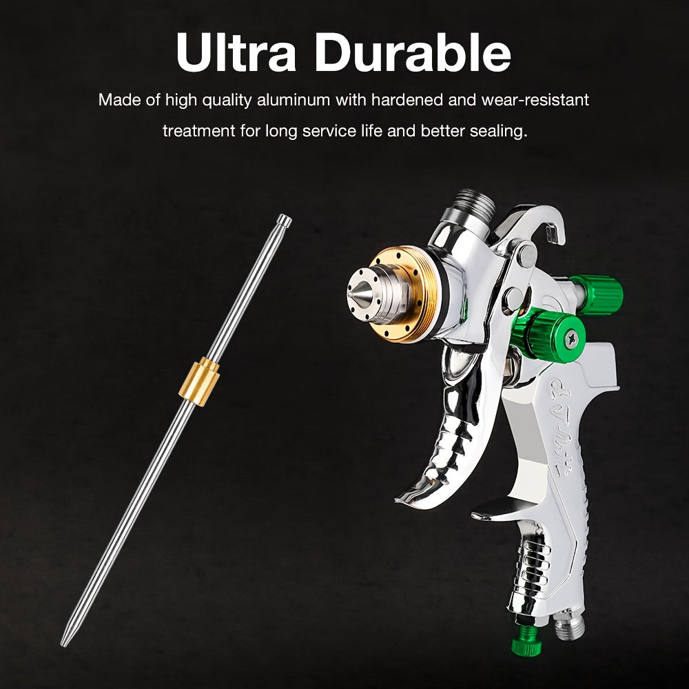 Green Stainless Steel HVLP Spray Gun with 1.4/1.7/2.0mm Nozzles and 600cc Cup