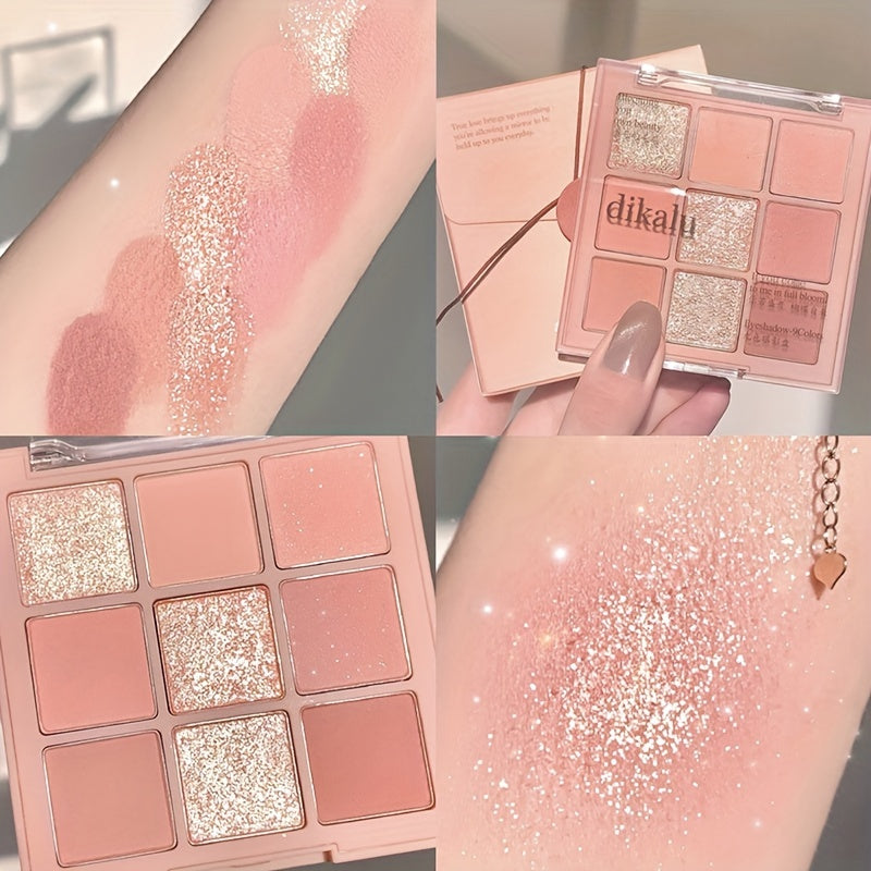 Ayollarlar uchun pushti ko‘zoynak palitrasi, 9 ta rang, mat, shaffof, talksiz, coral, nude