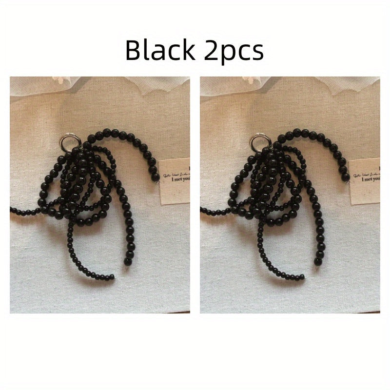 2 Pieces Pearl Butterfly Bow Shoe Accessories and Bag Pendants