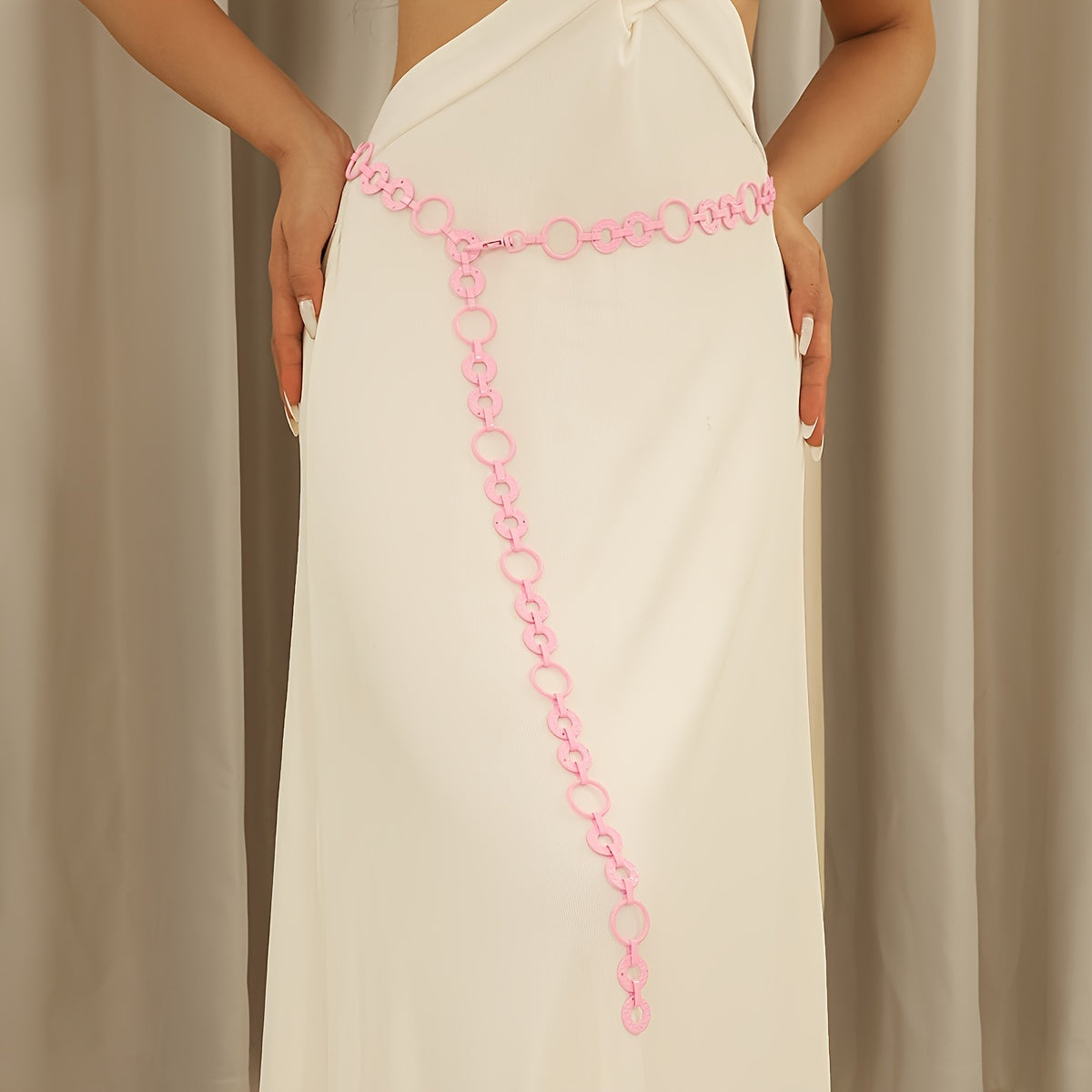 Women's Adjustable Geometric Metal Waist Chain Body Jewelry Belt for Daily Wear