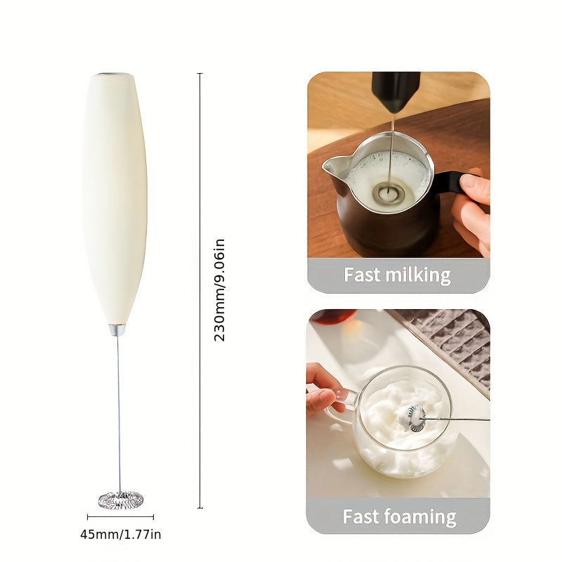 Portable Stainless Steel Electric Milk Frother Egg Beater 2-Speed Handheld Whisk