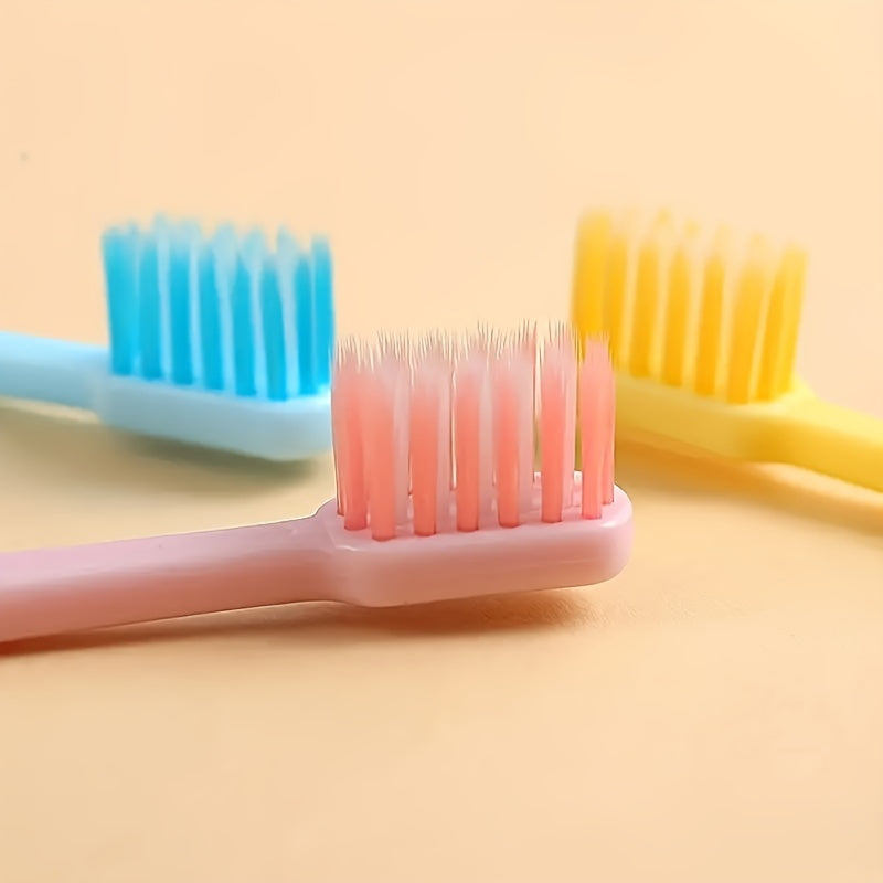 3-Pack Soft Bristle Toothbrushes Small Head Candy Colors Travel Dental Care