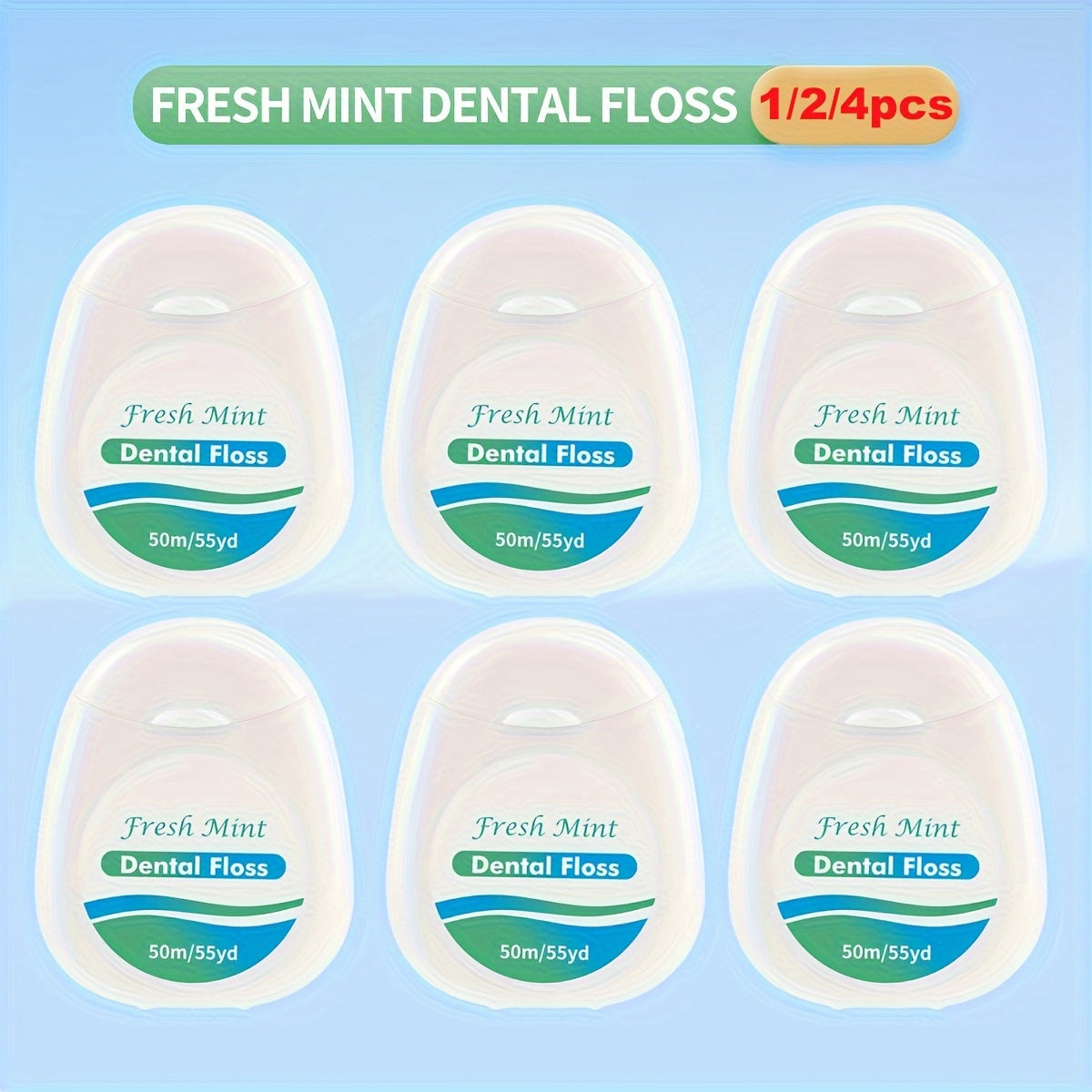 Fresh Mint Dental Floss 1/2/4 Pcs Interdental White Refreshing Mouth Care