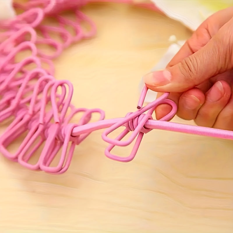 Adjustable Portable Travel Clothesline with 12 Clips Retractable Indoor Outdoor