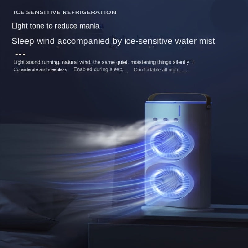 Dual-Head Three-Hole Mist Fan with Remote Control