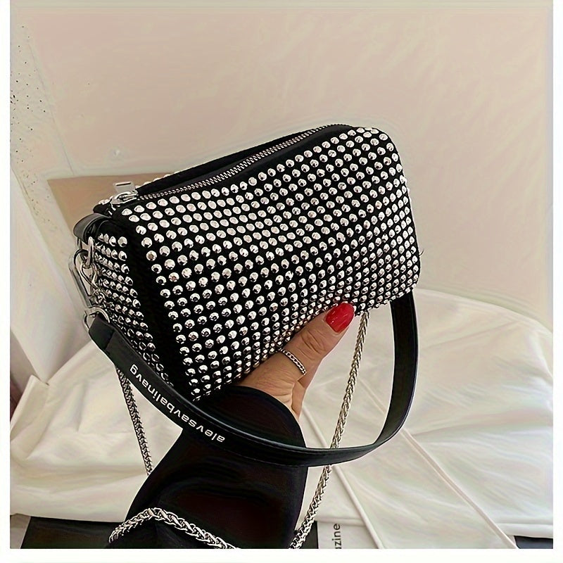 Women's Corduroy Messenger Bag with Black Diamond Pattern Zipper Closure Edge Painted