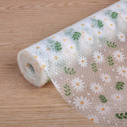 Daisy Pattern EVA Shelf Liner Waterproof Non-Slip Transparent for Kitchen Cabinets Drawers