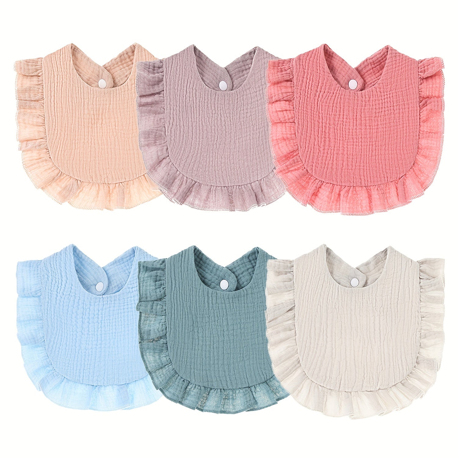 Set de 6 baberos de muselina para bebé, suaves, ajustables, para la dentición y la saliva, ideales para bebés y niños pequeños