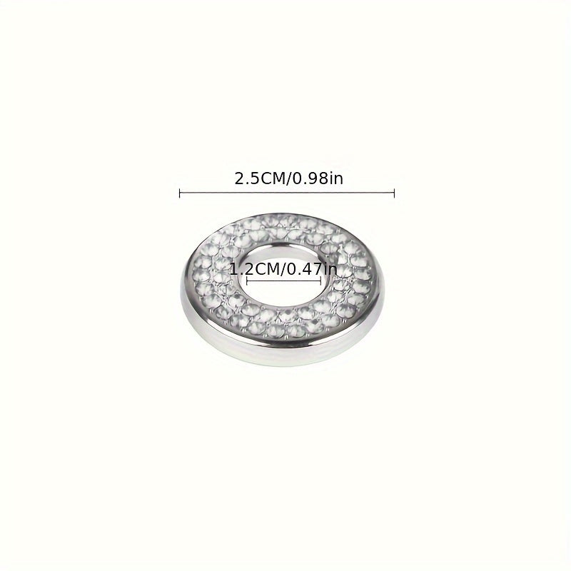 4-to'plam Rhinestone Avtomobil eshigi tutqichining bolt qopqog'i Yaltiraydigan metall avtomobil ichki aksessuari