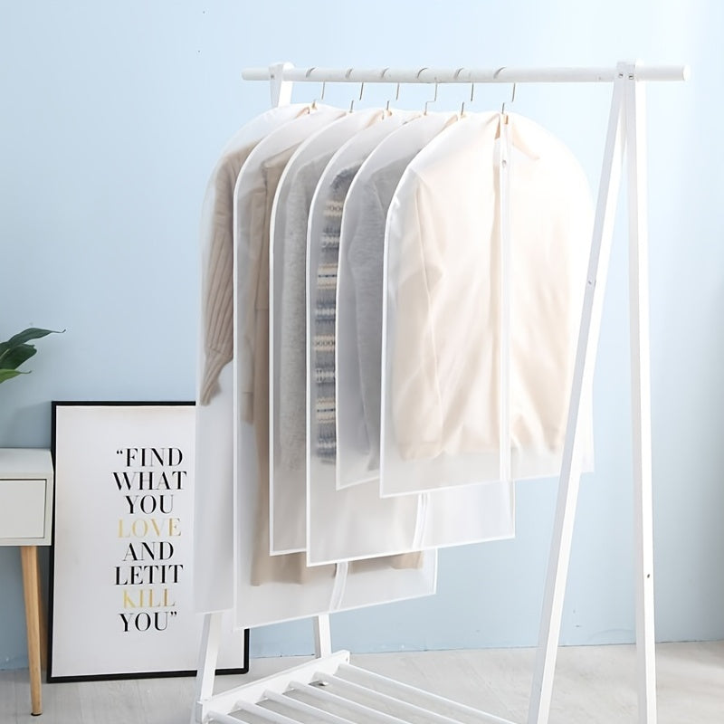 Juego de 5 bolsas de ropa transpirables para almacenamiento de prendas cubiertas de polvo para vestidos, trajes, abrigos