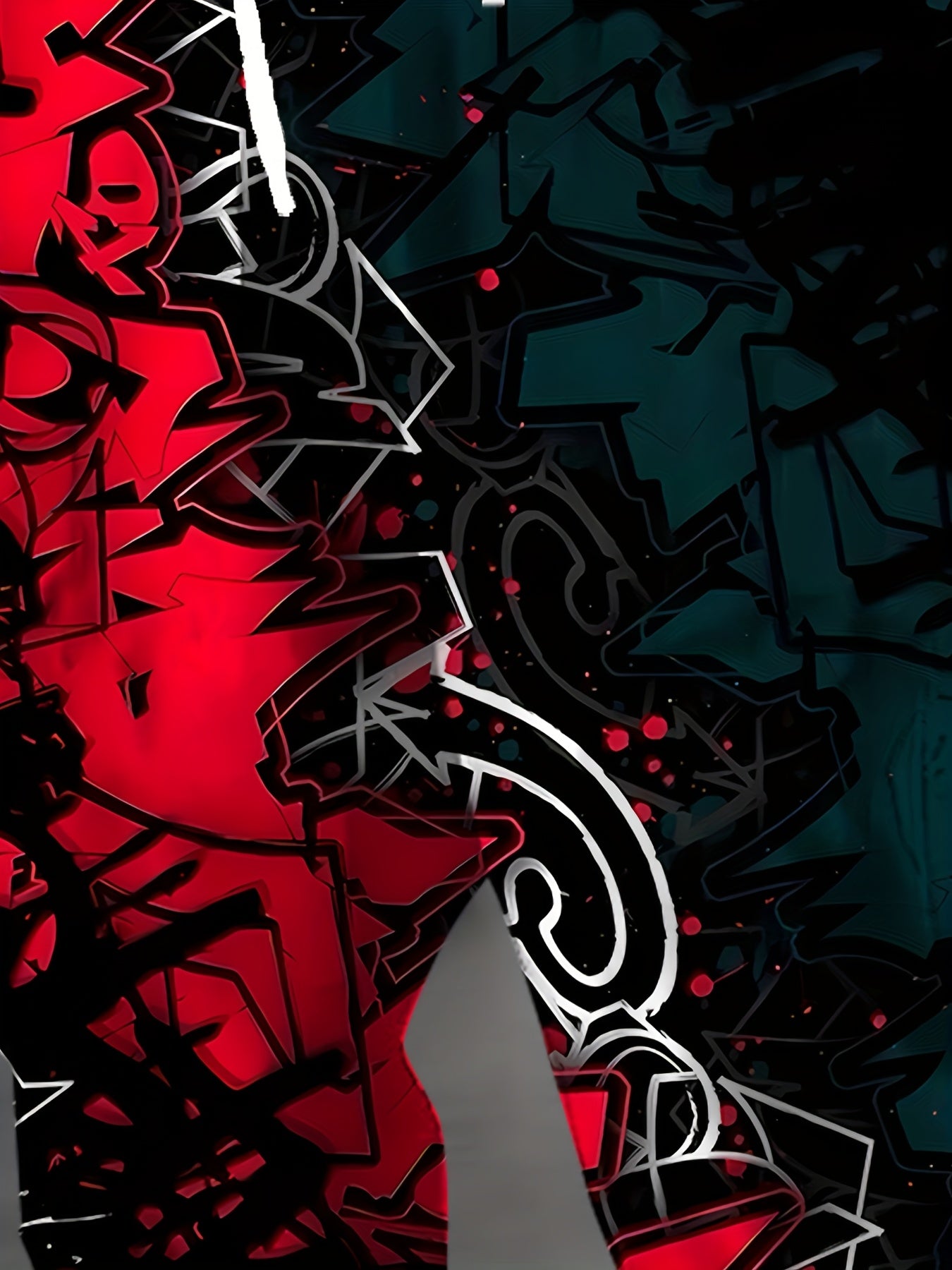 Men's Joggers with 3D Graffiti Print Drawstring Pockets Polyester Sweatpants All Seasons