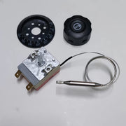 Elektr pechining termostati 2-pinli, metall sensor shnuri va plastmassa knopkali, bardoshli, qayta ishlatiladigan haroratni boshqarish