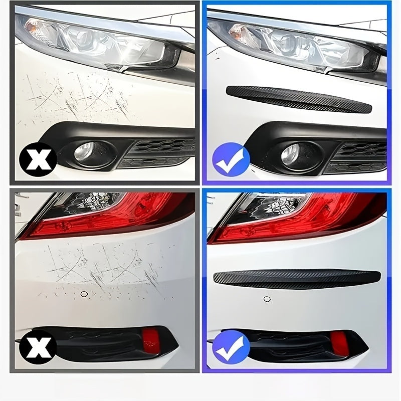 2pcs Car Front Rear Bumper Anti-Collision Strip Durable Scratch-Resistant