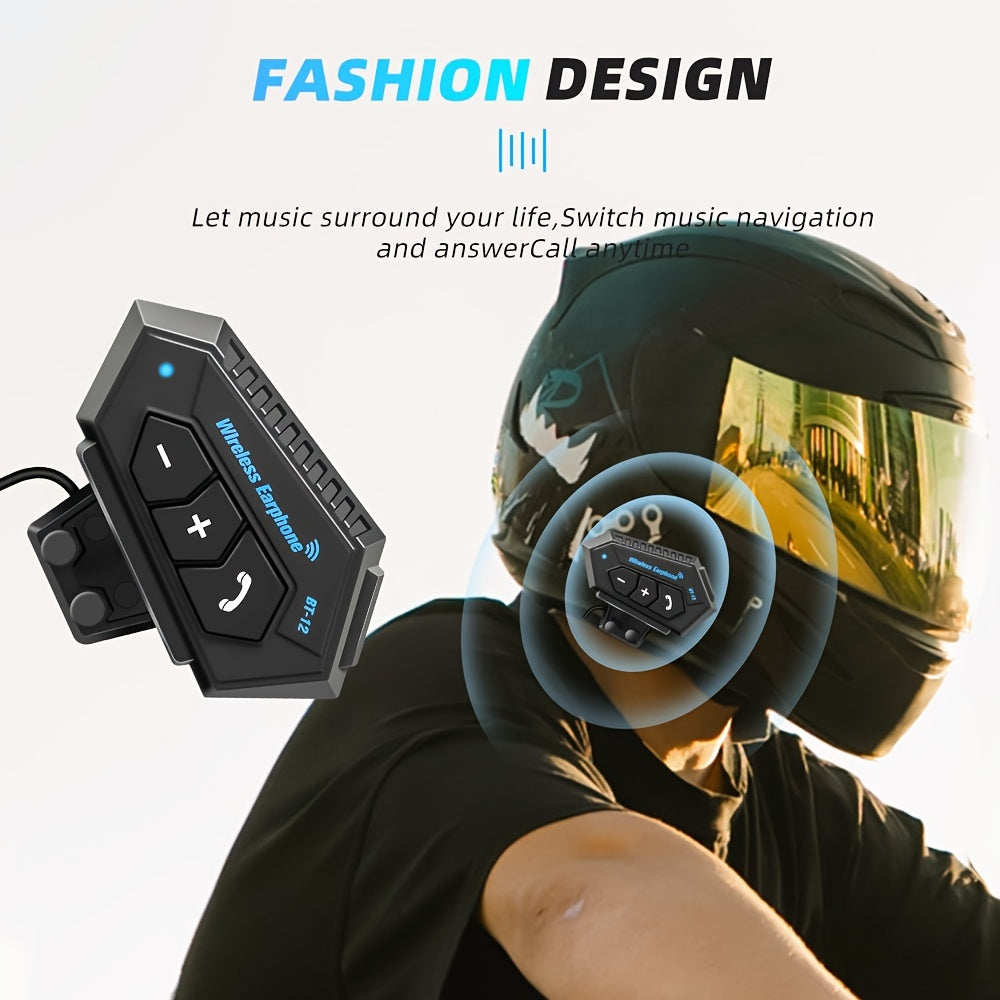 Wireless Motorcycle Helmet Earphone Headset for Hands-Free Calls and Music