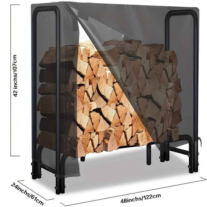 Waterproof Firewood Rack Cover for 4ft and 8ft Racks Outdoor Weatherproof Dust Wind Resistant