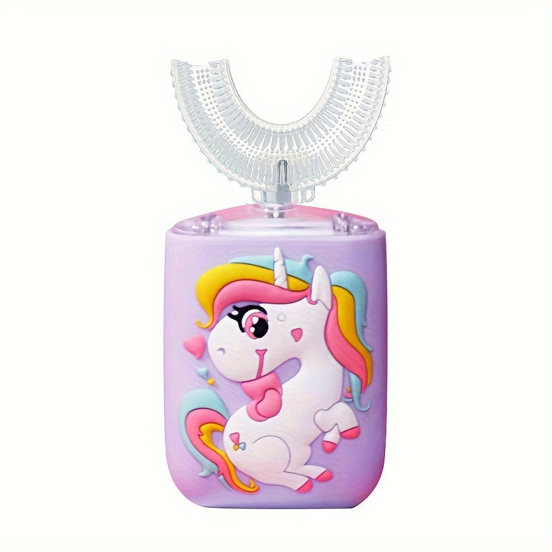 Cepillo de dientes eléctrico en forma de U para niños, limpiador dental, temporizador de seis velocidades