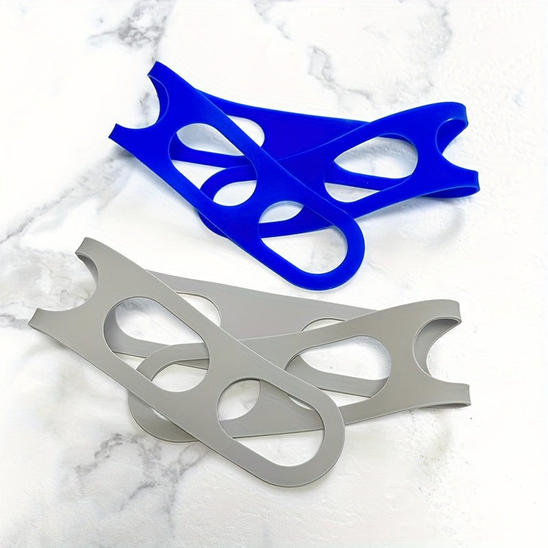 Ajustable agarrador de tapa de silicona, sellador a prueba de fugas, cubreollas gris azul