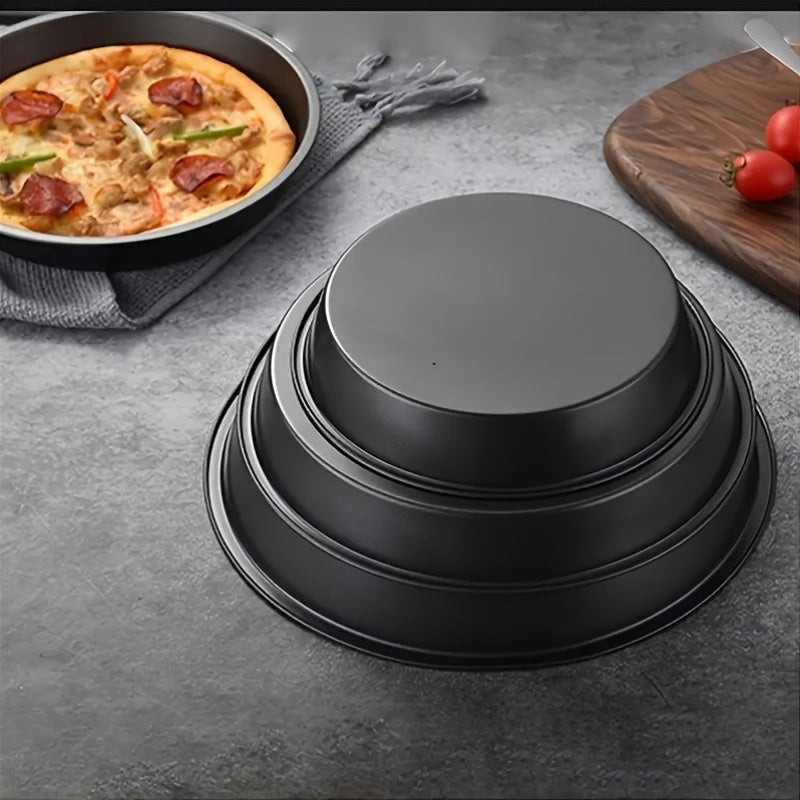 Set of Two Carbon Steel Non-Stick Pizza Pans for Baking Pies and Pizzas