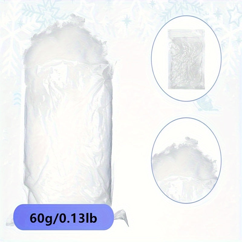 Nieve artificial para decoraciones del pueblo navideño, bolsa de 60g, manta de nieve esponjosa