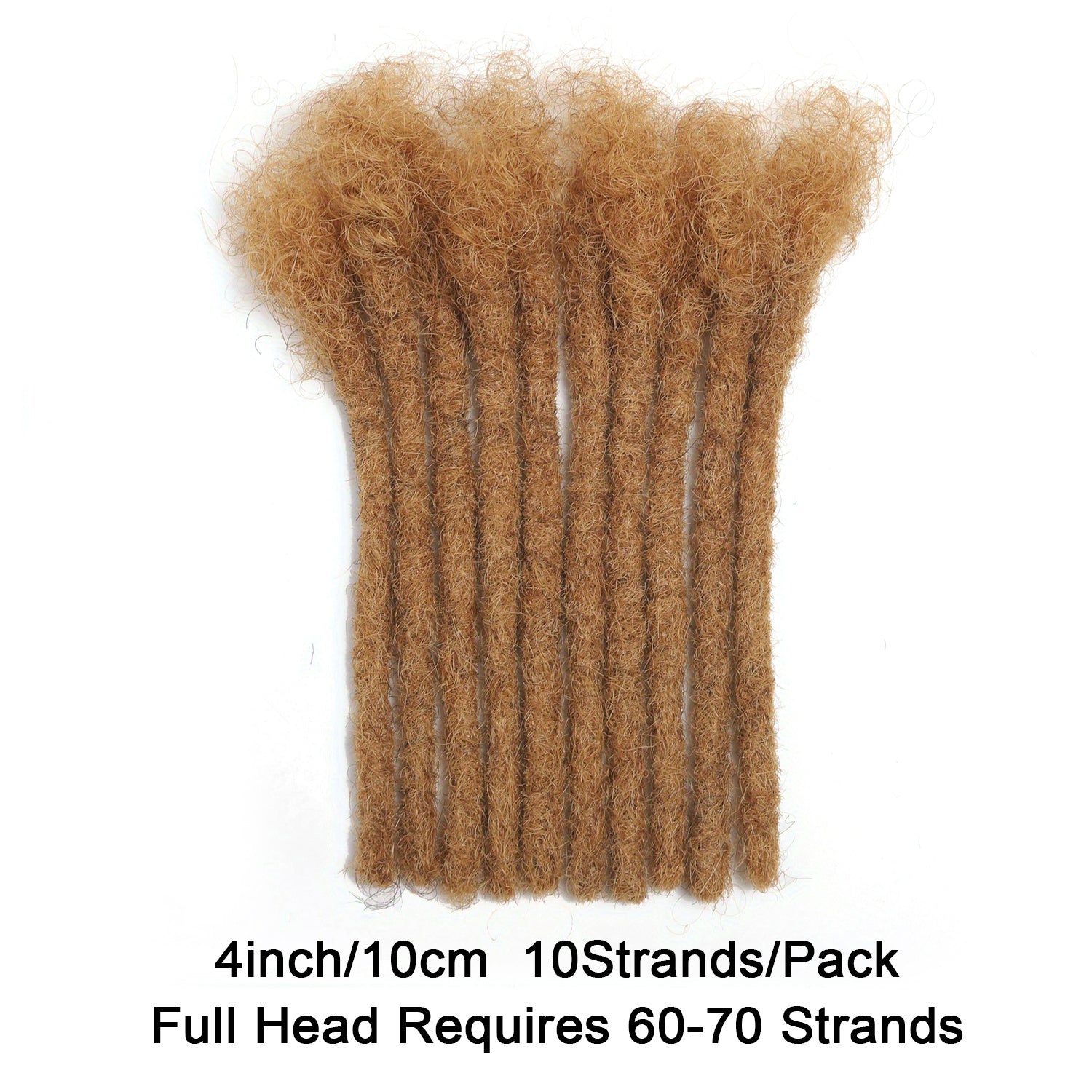 Handmade Dreadlocks Extensions 10 Strands Human Hair Dyeable Curly Twisted