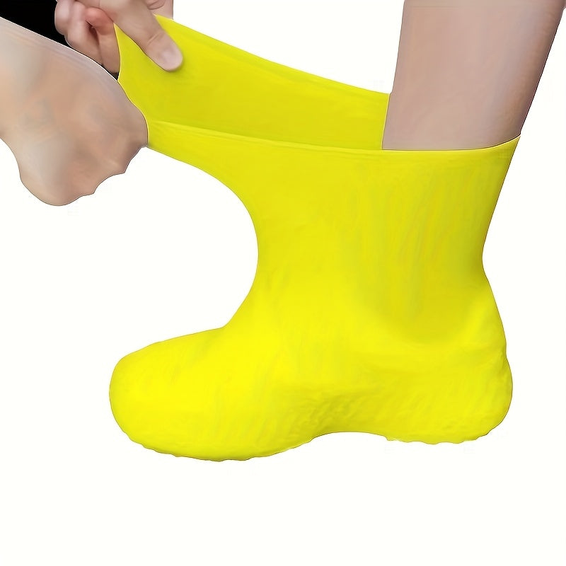 Unisex Waterproof Shoe Covers Reusable Latex Non-Slip Rain Shoes Small White