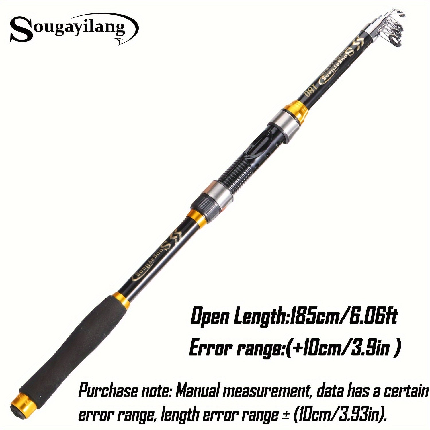 Telescopic Fishing Rod 1.8-3.3M Fiberglass Saltwater Bait Spinning Medium Action