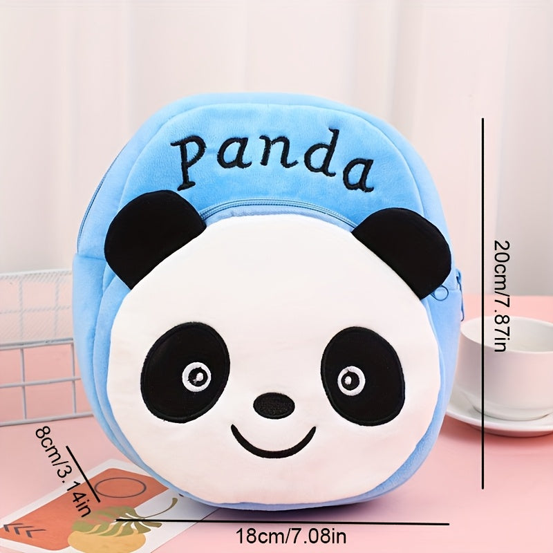 Детский рюкзак для детей от 3 лет, мультяшные животные, плюш, небесно-голубой, легкий полиэстер