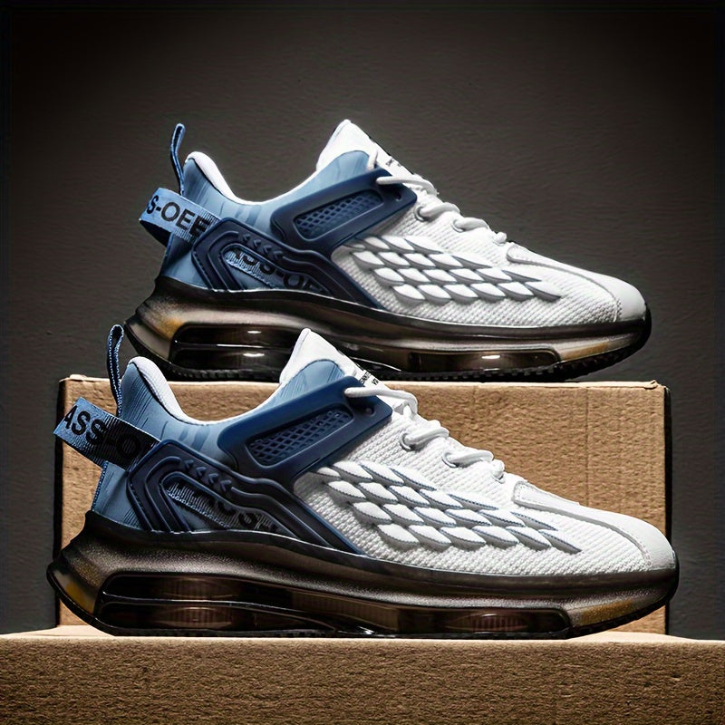 Men's Low Top Running Shoes Lace-Up Fabric Upper PVC Sole Casual Sneakers