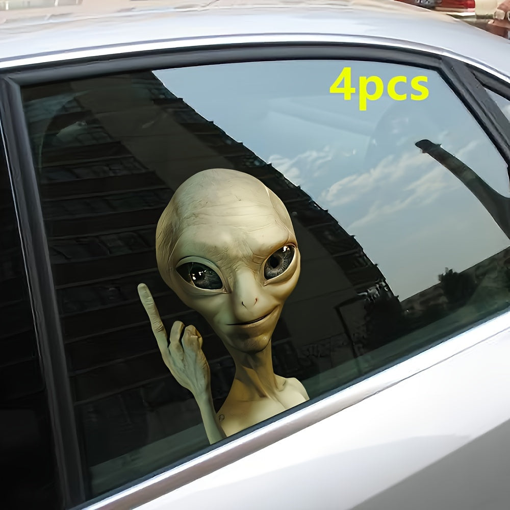 Adhesivo reflectante de decal de alien saludando, resistente al agua y al calor para coches y tanques de gasolina