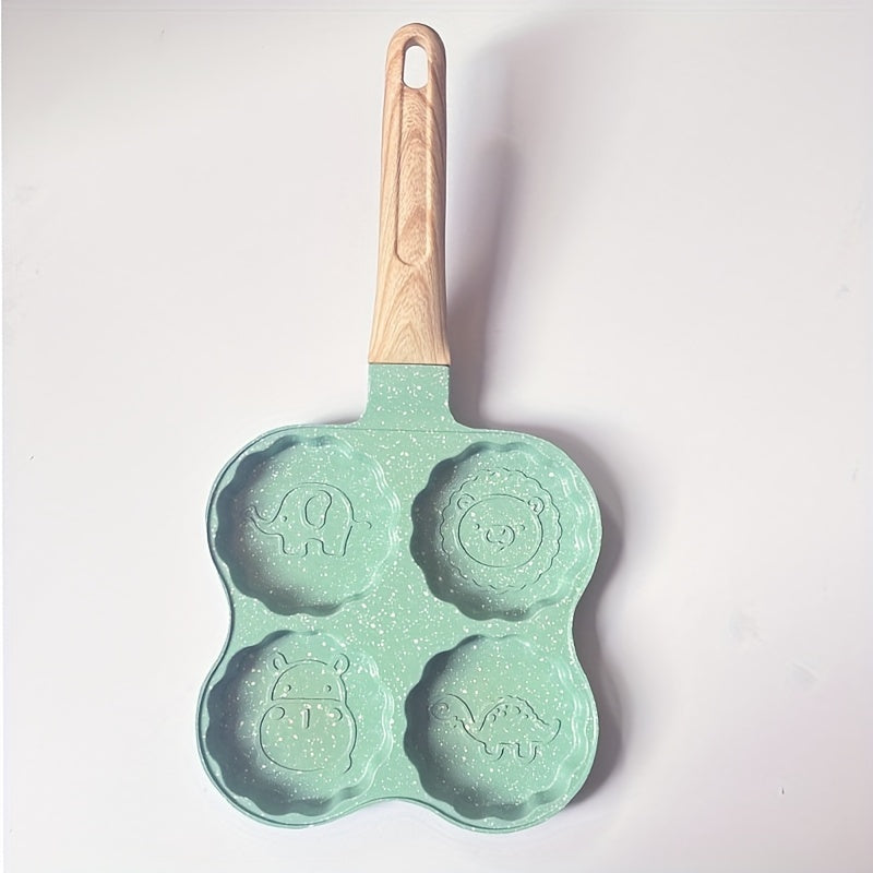 Alüminiy 4-bo'limli yopishqoqsiz qovurilgan panjara, tuxum va pancake uchun non-stick qovurilgan skilet