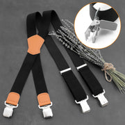 Men's Suspenders Elastic Polyester with Metal Clips Adjustable 1.5 Inch Wide