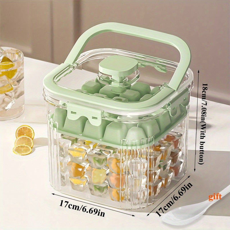 Large Capacity Ice Maker with 48 Grid, Portable Ice Bucket for Summer Use