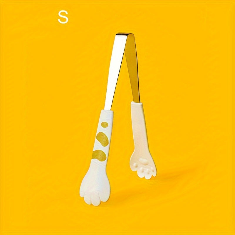 Stainless Steel Cat Paw Shaped Kitchen Tongs for Cooking and Serving