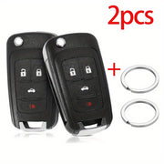 2pcs Black ABS Folding Key Shells for Car Keys with Lock/Unlock Icons