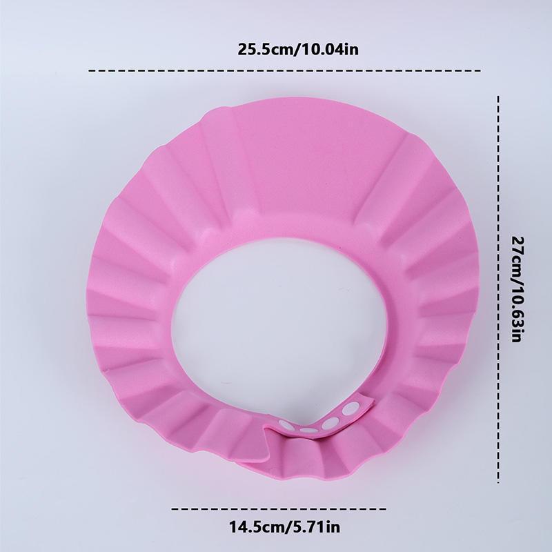 Adjustable Baby Shampoo Cap Pink Yellow Soft Polyester Eye and Ear Protection