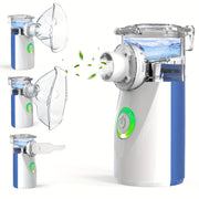 USB orqali zaryadlanadigan portativ yuz bug'latgich, chuqur tozalash va namlantirish uchun humidifier bilan. Bug' chiqarish nazorati bilan oq va ko'k dizayn. Uyda va sayohatda foydalanish uchun minimalist dizayn.