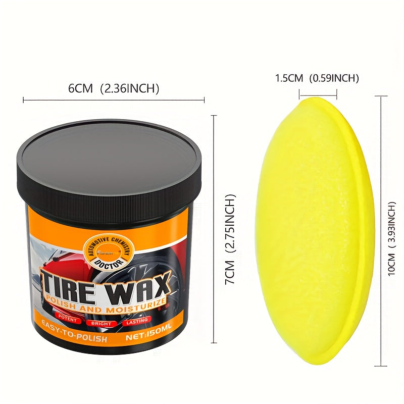 150g Automotive Interior Polishing Paste Car Care Kit with Tire Gloss Wax and Plastic Leather Repair