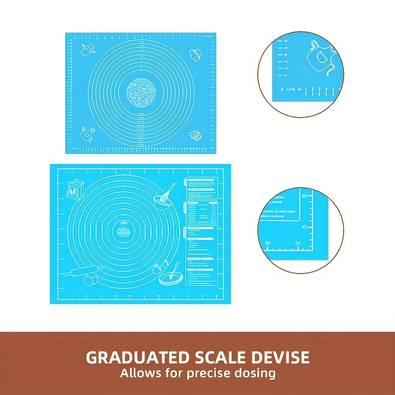 EVA Non-Stick Silicone Baking Mat with Measurement Guide for Pizza Cakes