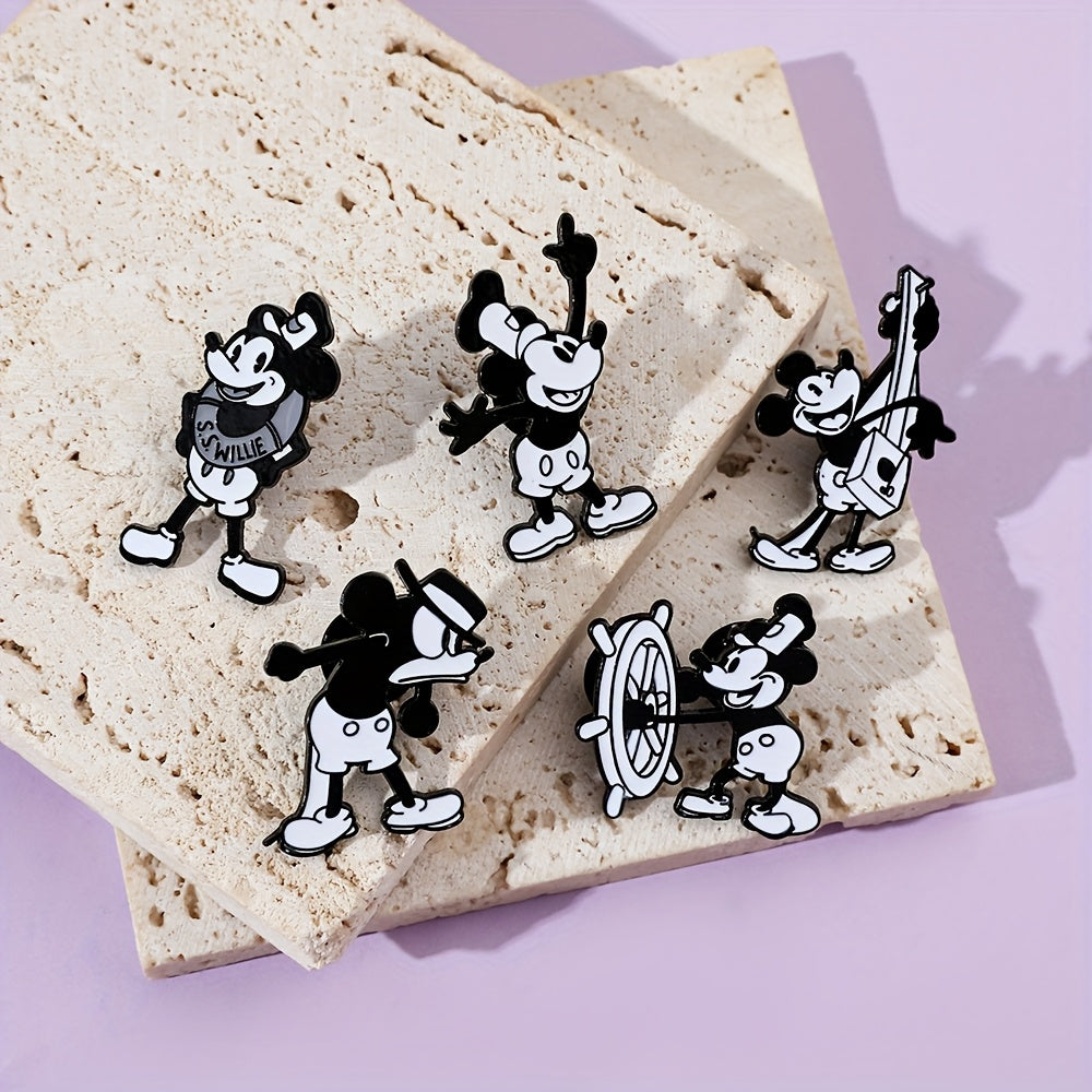 Disney Mickey Mouse Enamel Pins for Kids and Adults Alloy Cartoon Character Brooches Backpack Accessories