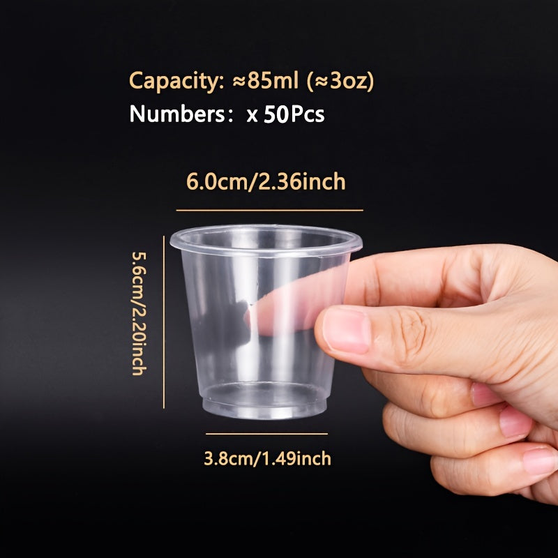 Set of 50 Clear Polypropylene Insulated Aviation Cups 20/30/40/85ml