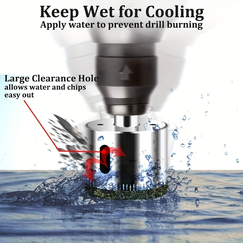 10-Piece Diamond-Coated Drill Bit Set for Tile Glass Marble 6-30mm