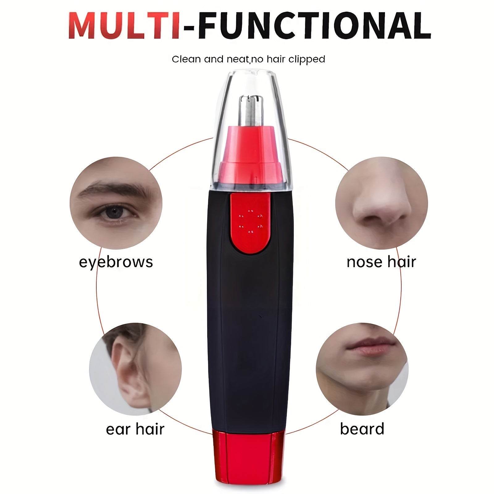 Cordless Nose Ear Hair Trimmer Painless Facial Eyebrow Grooming