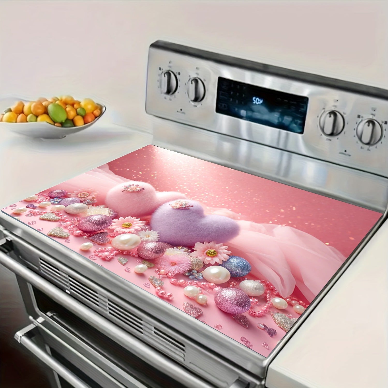 Long-Lasting Glass Stove Top with Heart Design, Heat-Resistant, Modern Kitchen Surface